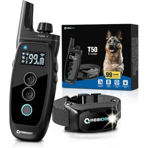 ABBIDOT Dog Training Collar with Remote - 3500FT Shock Collar for Dogs 5-130 lbsIPX7 Waterproof & 4 Training Modes, Safety Lock & Night Vision LightRechargeable E-Collar for Small to Large Dogs (Black)