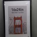 VCK 16x24 frame 5 Pack, Display Poster 12x18 with Mat or 16x24 without Mat, Textured Exclusive Solid Wood Picture Frame, Black