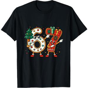 Funny 67 Six Seven Dab Christmas 6 7 Meme Dabbing Boys Girls T-Shirt