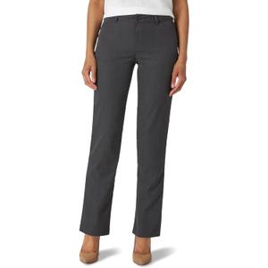 Lee Women's Wrinkle Free Relaxed Fit Straight Leg Pant (18, Charcoal Heather)