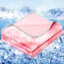 inhand Cooling Blanket Queen Size (90"x90"), Cooling Blankets for Hot Sleepers, Absorbs Heat to Keep Adults Cool for Summer Nights Sweats, Thin Cold Lightweight Blanket for Couch Bed, Pink