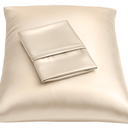 Satin Pillowcase with Zipper, for Hair and Skin Care, Feels Soft and Cool Like a Silk Pillowcase, Satin Pillow Cases 2 Pack, Slik Pillow Cover, Light Beige - Queen Size, Set of 2