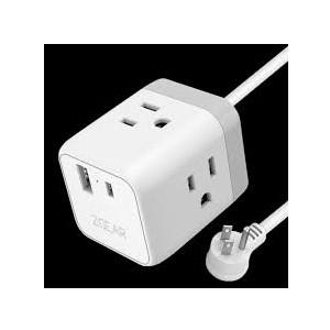ZGear 3 Outlet AC Power Cube with USB A & USB C Fast Charger 5.25 Ft White ZGear 3 Outlet AC Power Cube with USB A & USB C Fast Charger 5.25 Ft White