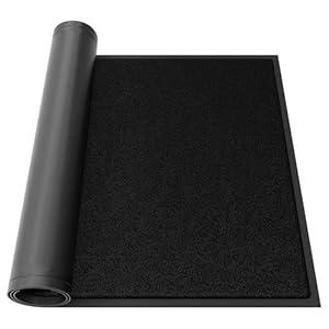 Sturdy Front Door Mat, 36" x 60" Heavy Duty Outdoor Indoor Mats to Trap Dirt and Moisture, Non-Slip Waterproof Doormat Inside Entrance, Washable Welcome Mats for Home Entryway（Black）