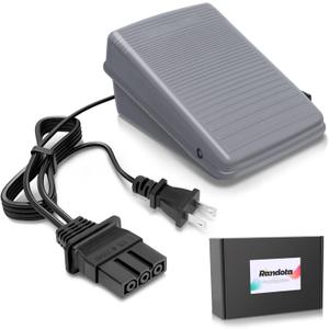 Sewing Machine Foot Pedal and Power Cord for Brother - Compatible with JX2517, LX3817, LS2125, XM2701, XL2600, LX3125, 1034D, LX2500, XL5130, GX37, LS2400, XR3774, LS1520 - Replacement for #J00360051 (A- Rectangle Plug)