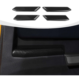 4pcs RAZPOY for Bronco Door Inner Handle Panel Cover Compatible with 2021-2023 Ford Bronco Carbon Fiber Interior Accessories 4-Door