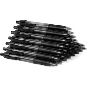 Deegtran Pens Bulk, 30 Pack No Bleed Black Ink Click Pens with Soft Grip, Wholesale Retractable Ballpoint Pens for Office School, Medium Point Smooth 1.0MM