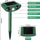 2 Pack Solar Animal Repeller Outdoor, Cat Deterrent with Ultrasonic & Flashing LED - Night Time Motion Activated Pest Control for Garden Yard to Repel Cats, Raccoons, Deer, Skunks, Squirrels