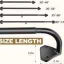 GXOACKJ Black Curtain Rods for Windows 48 to 84 inch, 5/8 inch Adjustable Wrap Around Blackout Curtain Rods for Bedroom & Outdoor