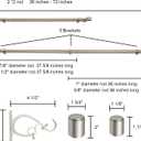 Kemmie 1" Window Treatment Curtain Rod with Cylindrical Cap Finials, Double Drapery Rod Adjustable Length 36-72", Matted Nickel
