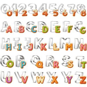 35PCS Alphabet Number Cookie Cutters Sets Mini Size DIY Alphabet Letter Number Shaped Cake&Cookie Stainless Steel Baking Molds Tool for Homemaking Biscuits Cookie Dough Fondant Fruit Dough