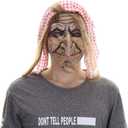 STYLER Latex Old Witch Mask with Scarf and Hair Halloween Scary Women's Face Mask