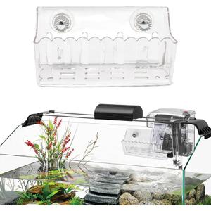 Aquarium Filter Baffle with Suction Cup, Square Clear Plastic Fish Tank Water Flow Controller for Betta Fish and Shrimp Tanks, Slow Flow Design Aquarium Accessory