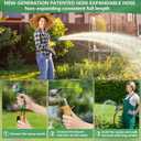 75 ft Flexible Garden Hose with 10 Spray Nozzle-Heavy Duty Superior Strength 96D Material Garden hoses -5-Layer PTE Latex Core - Lightweight Water hoses- Extra Strong Brass Connectors Garden hose