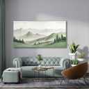 Yuaxker Mountain Wall Art Gray Wall Decor Aesthetic Canvas Painting Cozy Artwork for Living Room Bedroom Dining Room Office Home Decor 24x48 Inch