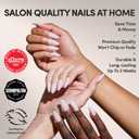 Glamnetic Press On Nails - Medium Almond Fake Nails, Milky Pink Nails, Blush Blanket | 15 Sizes - 30 Nail Kit with Glue | Gift for Mom