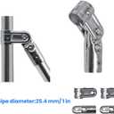Adjustable 2-Way Pipe Connector, Metal Clamp Fittings, for 1" (O.D. 25.4 mm) Stainless Steel Rail, Chain Link Fence, Bolts and Nuts Included (10 Set)