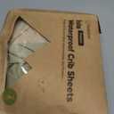 2-Pack Waterproof Baby Crib Sheets for Boys, Girls - 52x28 Viscose Derived from Bamboo Toddler Bed Sheet Neutral, Fitted Crib Mattress Protector Cover for Baby Bedding, Soft & Gentle (Avocado)