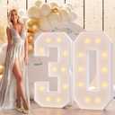 Light Up Numbers 4FT, Number 30 Light Up Sign Marquee Numbers 4 Feet Tall, Large 30 Marquee Number for 30th Birthday Party Decorations Mosaic Nmero