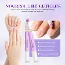 Cuticle Oil Pusher Pen- Ceramic Cuticle Oil for Dry Nails & Cuticles, No Leak Travel Size Cuticle Pusher Pen, Moisturizing Nail Care Treatment for DIY Manicure & Salon Use