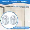 Enhon Shower Faucet Handle Replacement, Compatible with Price Pfister Contessa and Windsor Tub and Shower Faucets, Hot and Cold Knob Replacement, Clear Acrylic (2 Piece)
