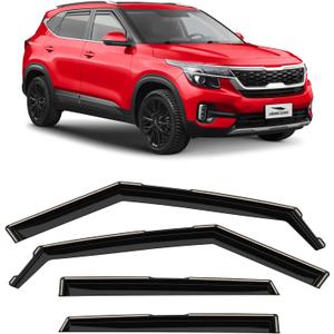 in-Channel Extra Durable Rain Guards for Kia Seltos 2021-2025, Window Deflectors, Vent Window Visors, 4 Pieces - 200313 (For Seltos 21-25)