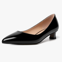 AMBELIGHT Womens Slip On Solid Casual Pointed Toe Office Suede Kitten Low Heel Pumps Shoes 1.5 Inch 9.5
