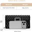 Rhinestone Handmade Evening Clutch Purses for Women, Formal Clutch Purse for Wedding, Party, Prom, Cocktail, Dinner (Black and Diamond Stripes)