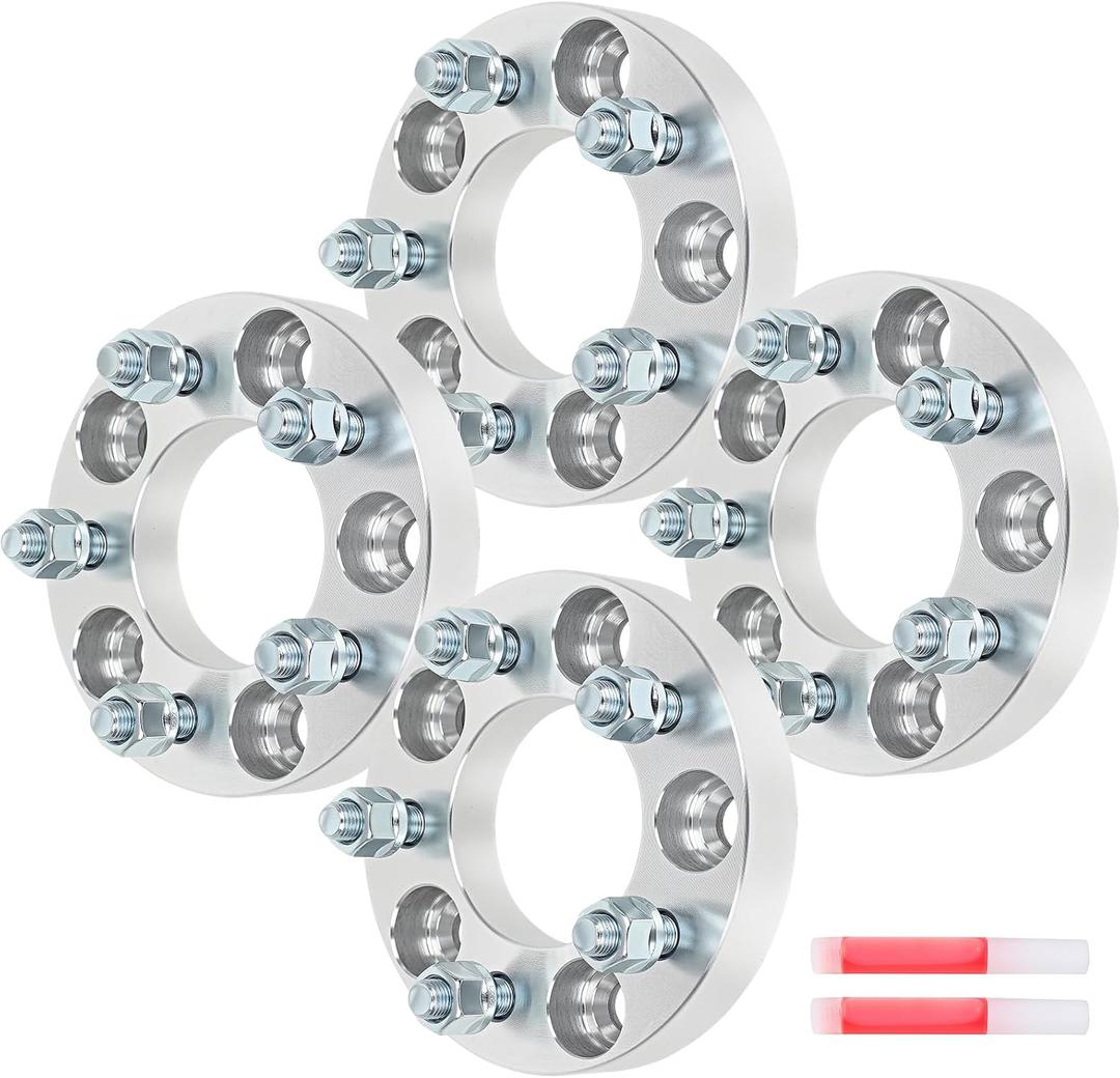 OCPTY 4 PCS 1" Wheel Spacers 5x4.5 to 5x110 Wheel Adapters 5x114.3 to 5x110 with 12x1.5 Studs fits for 1973-2021 for Honda Civic 1976-2021 for Honda for Accord 1992-2015 for Toyota for Camry