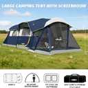 UNP Camping Tent 8 Person Waterproof Big Tunnel Tent with Screen Porch,Family Outdoor Large Tents for Camping 20' x 9' x 80in(H)