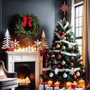 14.5 Inch Christmas Star Tree Topper Glitter Red Star Tree Topper 8 Point Star Treetop Ornament Metal Hollow Designed for Home Holiday Xmas Tree Decorations