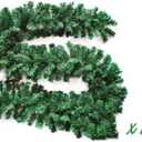 Crownland Christmas Garlands 9 Feet Holiday Green Artificial Soft Pine Garland for Indoors Outdoors Staircase Railing Banister Door Fireplace Mantel Wreath Christmas Decor(Pack of 2)