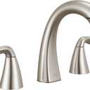 Delta Arvo Brushed Nickel Bathroom Faucet with Sprayer, 8 Inch 3 Hole Widespread Bathroom Sink Faucet with Pull Out Sprayer, Push-Pop Drain, Spot Shield Stainless 35840LF-SPPD