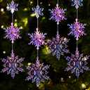 Shappy 36 Pieces Plastic Crystal Snowflake Ornament Acrylic Xmas Snowflake for Christmas Winter DIY Decoration, Assorted Sizes 1.7/3/4 Inches (Gradient Purple)