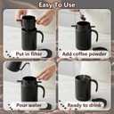 Camping Pour Over Coffee Maker Set- 16oz Portable Single Serve Maker with Reusable Filter Kit for Camping,Stainless Steel Coffee Maker for Travel,Backpacking,Office & Home & Outdoor Use