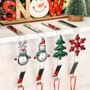 Christmas Stocking Holders for Mantle Set of 4, Weighted Stocking Hangers for Mantel Fireplace, Stocking Hooks for Xmas Decoration (Colorful)