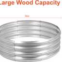 OUSHENG Galvanized Fire Pit Ring for Outside Wood Burning, Metal Firepit Liner for Above Ground Outdoor Camping Beach Backyard Park