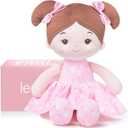 LeyaDoll Soft Baby Doll Toys (12''), My First Baby Rag Doll for 1 Year-Old Girl Birthday Gift, Christmas Plush Toys Gift for Toddler Kids Infants -FloraBelle (Pink)