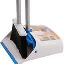 TreeLen Long Handle Broom and Dustpan Set,Upright Dust Pan Combo for Home, Kitchen, Room, Office, Lobby Floor Use Without Bending