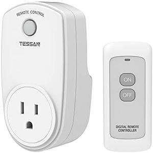 Remote Control Outlet, TESSAN Wireless Electrical Plug Switch for Lights, Lamps, Fans, 100ft RF Range, 1200W (1 Remote + 1 Outlet) - Amazon.com
