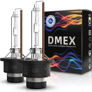 DMEX D2S HID Headlight Bulbs 4300K Warm White Xenon 35W 85122 66240 66040 66240CBI Replacement - Pack of 2 (Not fit Halogen Headlamp)