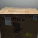 HOMIFYCO Drafting Chair, Tall Office Chair with Flip-up Armrests, Standing Desk Chair Counter Height Office Chairs with Footrest and Adjustable Lumbar Support Black