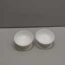 LoeJan Elevated Cat Food Bowl, 5 Oz Ceramic Raised and Tilted Water Bowl, Anti Vomiting and Protect Pets' Spines Dishes for Small Dog, Fat Faced Cat, Kitten (White, 2 Pack)