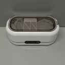 Ultrasonic Jewelry Cleaner, 48KHz Ultrasonic Cleaner Machine for Jewelry, Eyeglasses, Rings, Watch Strap, Dentures-Dual Cleaning Modes, 304 Stainless Steel Tank (White)