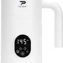 Milk Frother, Electric Milk Frother and Steamer 4 in 1 Automatic Coffee Steamer Frother, 11.8OZ / 350ML Warm and Cold Foam Frother for Coffee,Latte, Cappuccino, Macchiato, Hot Chocolate (White)