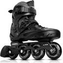 Inline Skates for Women Men, Outdoor Street Blades Roller Adult Male Female, Professional Fitness Roller Skates Blades for Unisex (Men3.5-4/Women4.5-5/23.5cm, Black)