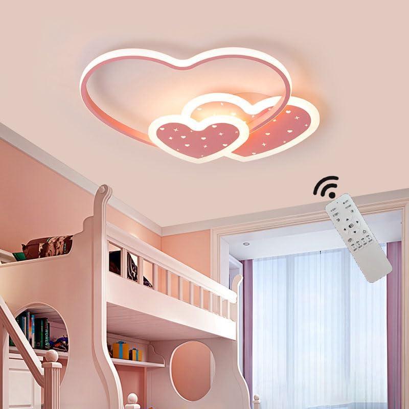Led Modern Ceiling Light Fixture Kids Room Flush Mount Dimmable Ceiling Lights with Remote Cartoon Ceiling Lamp for Girl Boy Baby Living Room Bathroom Kitchen, pink/Butterfly/38w