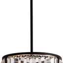 MAYNA Crystal Pendant Light Fixture, 3-Light Black Chandelier Light Fixture, Cylinder Adjustable Height Pendant Lights for Kitchen,Dining Room,Living Room,Foyer,Hallway