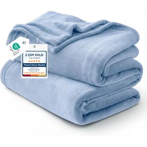Bedsure Fleece Throw Blanket for Couch Light Blue - Lightweight Plush Fuzzy Cozy Soft Blankets and Throws for Sofa, 50x70 inches