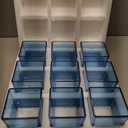 Square Glass Vases Set of 9, 4"x 4"x 4" Flower Vases for Centerpieces, Blue Glass Vase for Flowers, Small Vase for Wedding, Party, Home Office Decoration